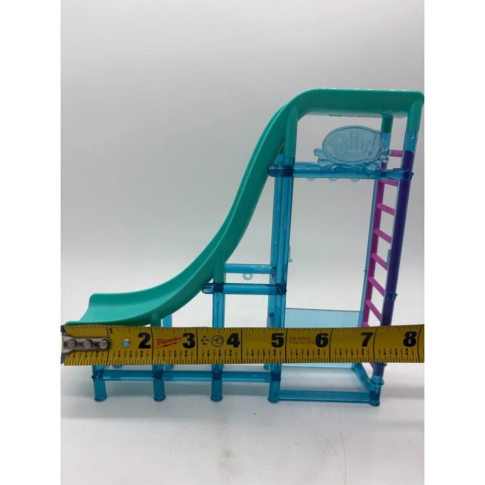 Vtg 1995 Polly Pocket Bluebird Splash 'n Slide Playset Water Slide Teal